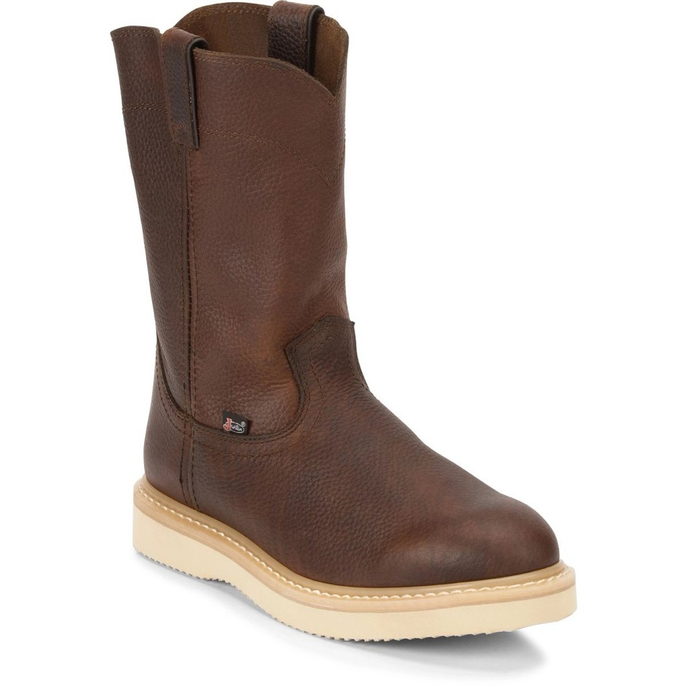 JUSTIN Wellington Axe 10” Pull On Leather Wedge Western Utility Work Boot 10M